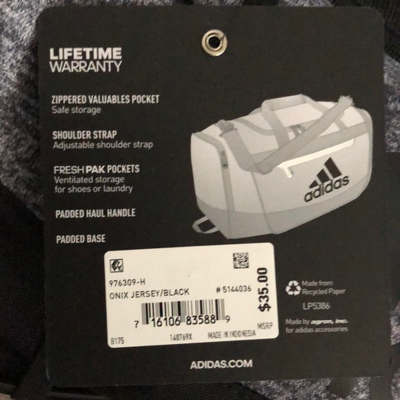 Adidas DEFENDER III Small Duffel Bag 5889 NWT - Picture 3 of 5